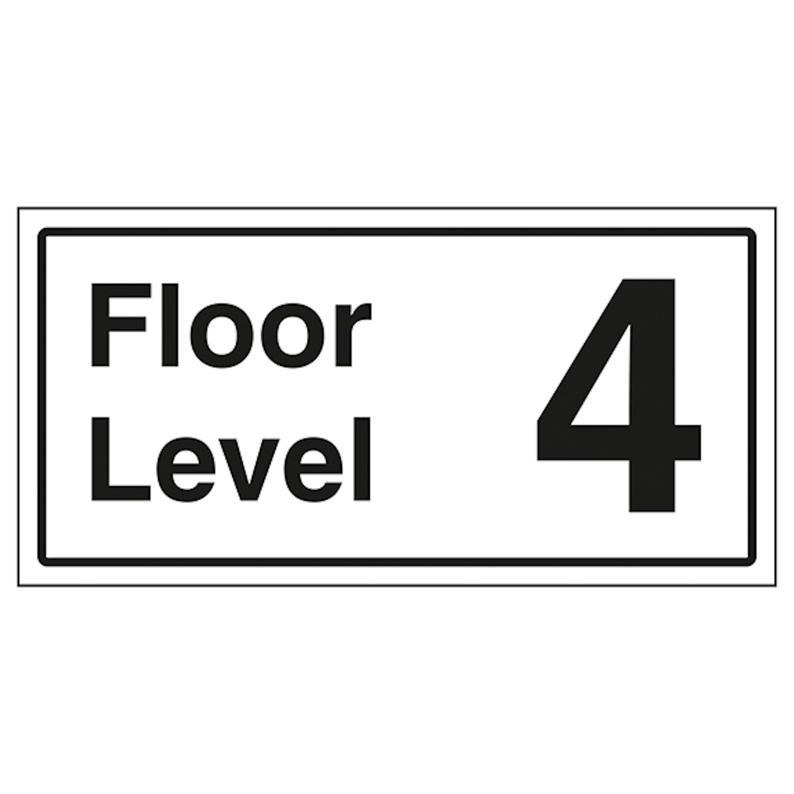 V Safety Floor Level 4 300 x 150 mm - 1mm Rigid Plastic Safety Sign