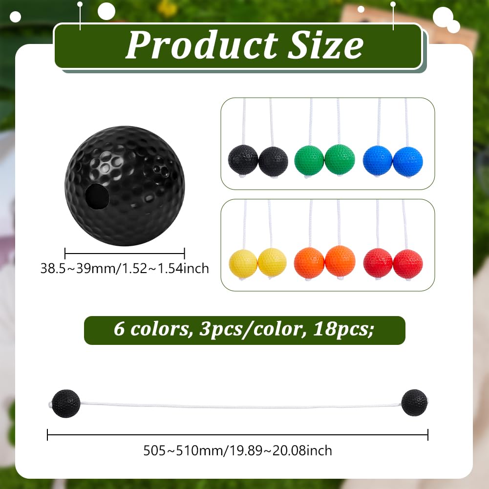 MAYJOYDIY 18 Packung Leiterbälle 6 Farben Ersatzbälle Leiterwurfbälle Set Mit Aufbewahrungstasche Für Wurfspiele Hof Und Rasengolfspiele