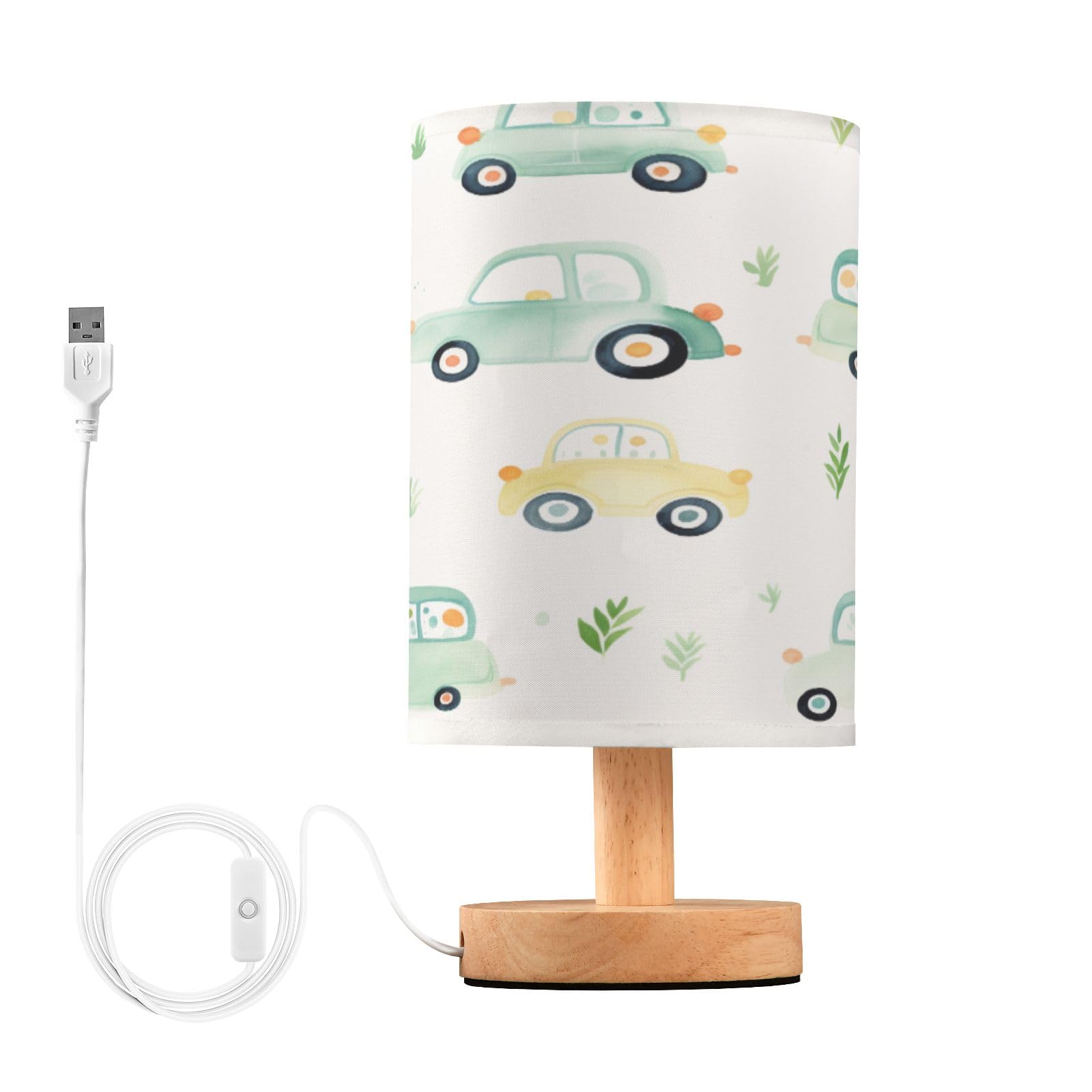 Mnsruu Bedside Table Lamp Green Vehicle Nightstand Lamps with Non Slip Base Night Light for Bedroom Living Room Decor