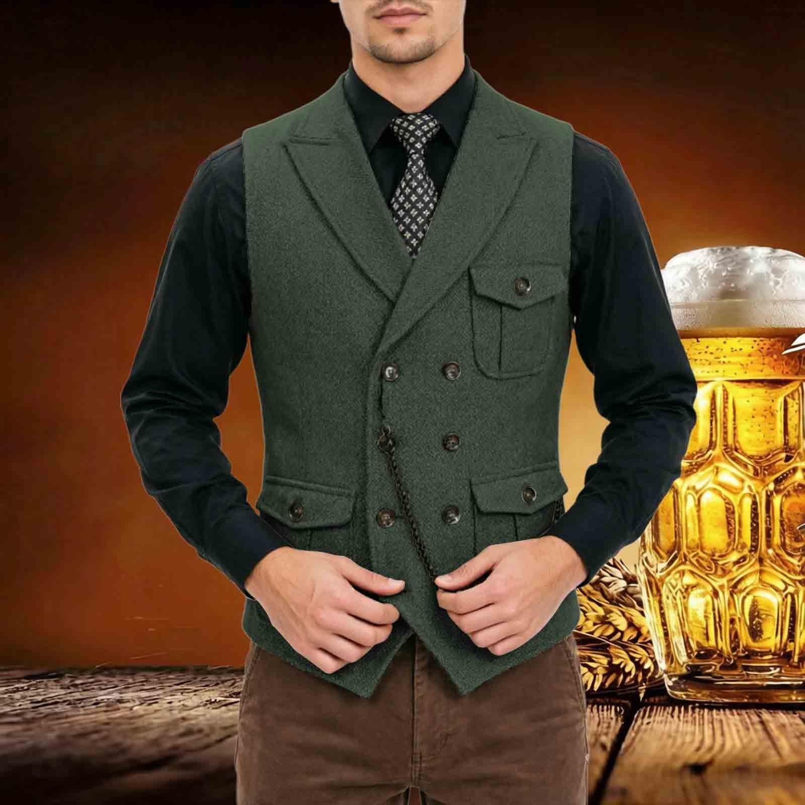 Gilet da uomo in maglia a spina di pesce, classico gilet con moderna trama a maglia, ideale per abbigliamento casual o formale, traspirante e leggero, vestibilità Vik-Fit.