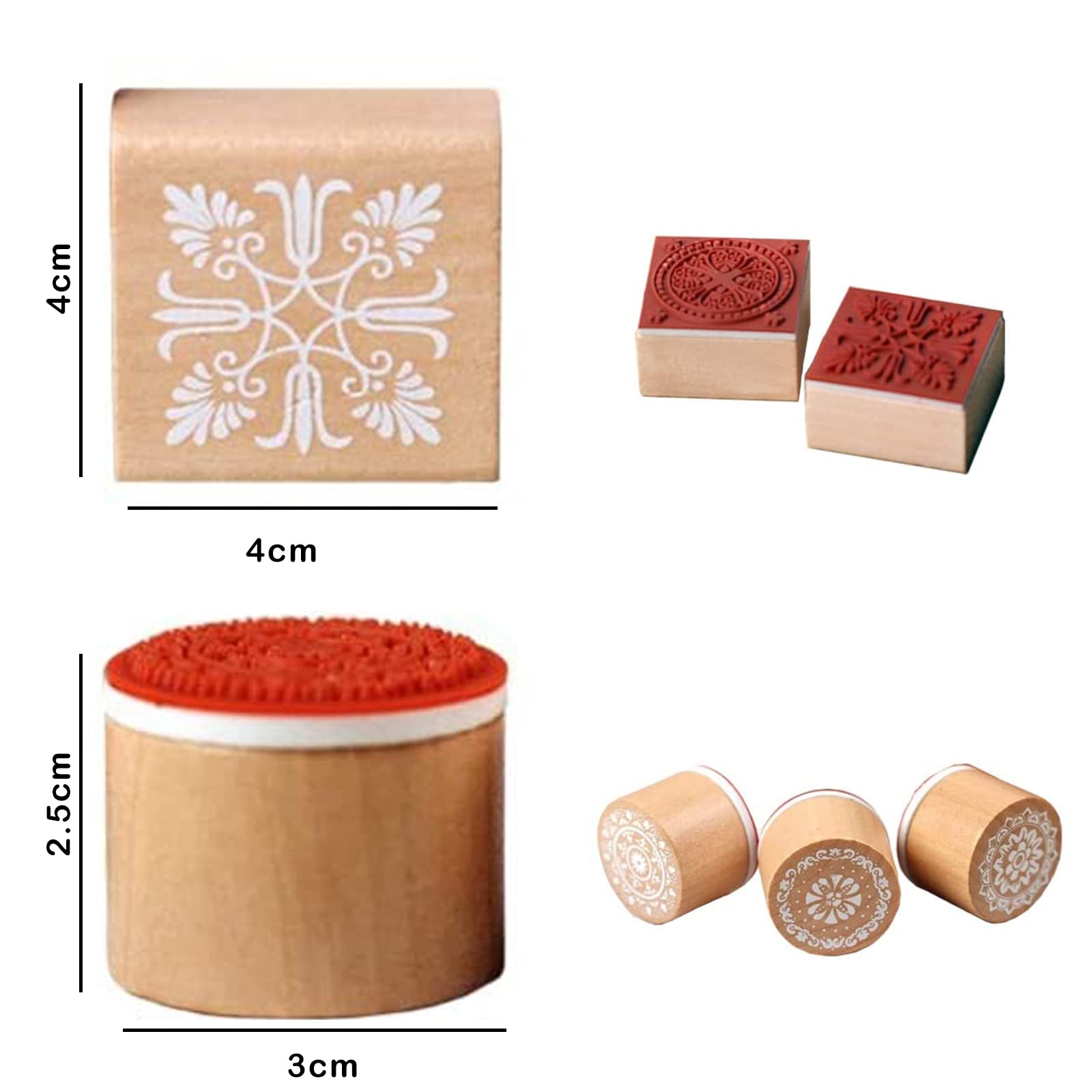 12 sellos artesanales de madera, sellos vintage con motivos de flores, para tampones, álbumes de bricolaje, álbumes de fotos y tarjetas de invitación