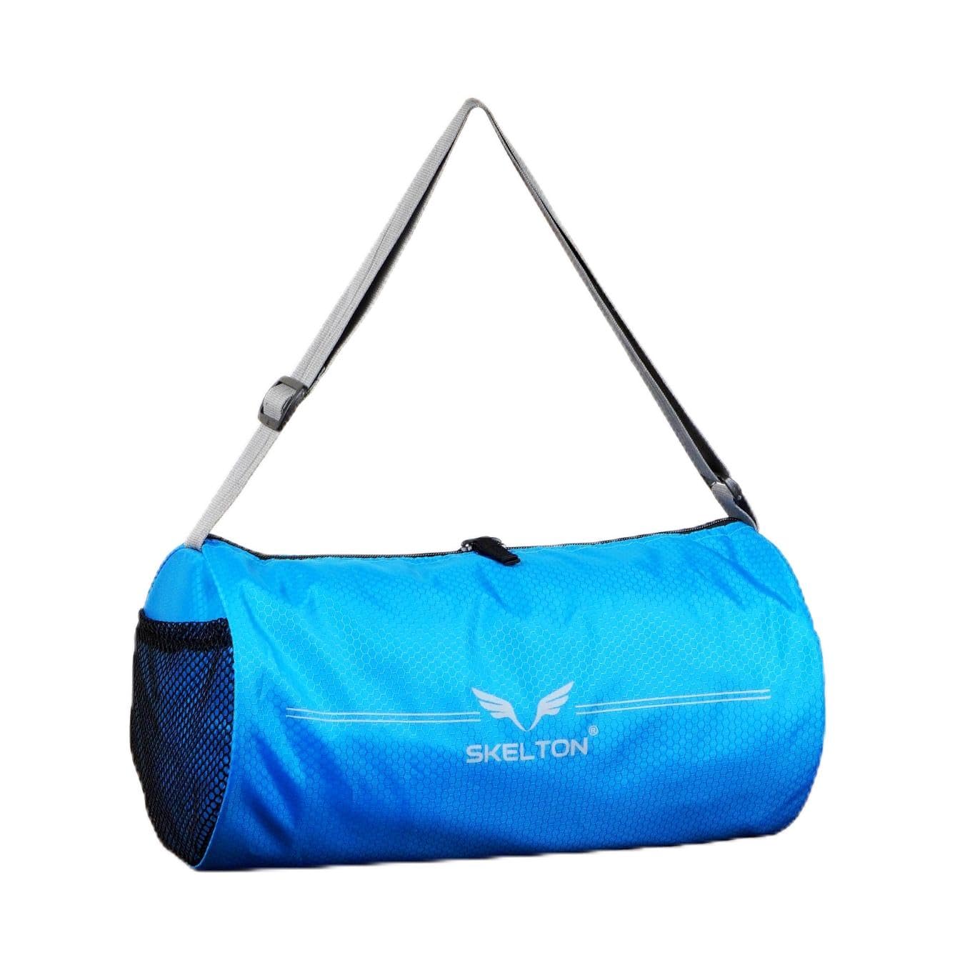 skelton gym bags for men & women | compact sports duffle bag with adjustable shoulder strap | travel duffel bag with shoe & towel storage | unisex sports bag