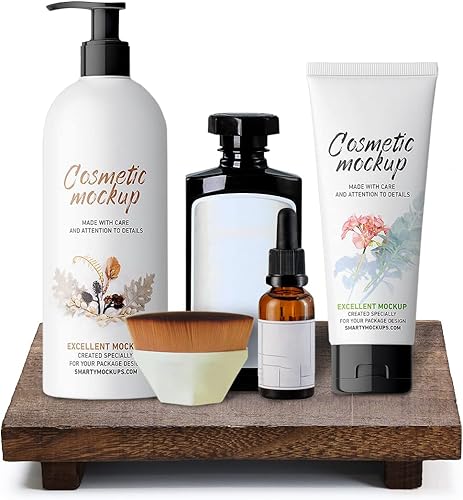 Silchowrd Elevador de madera de granja para decoración de cocina soporte de jabón soporte de pedestal de madera natural jabonera bandeja de baño