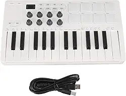 Controlador de teclado USB MIDI 25 teclado de controle midi com 8 mpc beat blocs 8 blocos de bateria iluminada 8 knobs atribuíveis software de produção musical