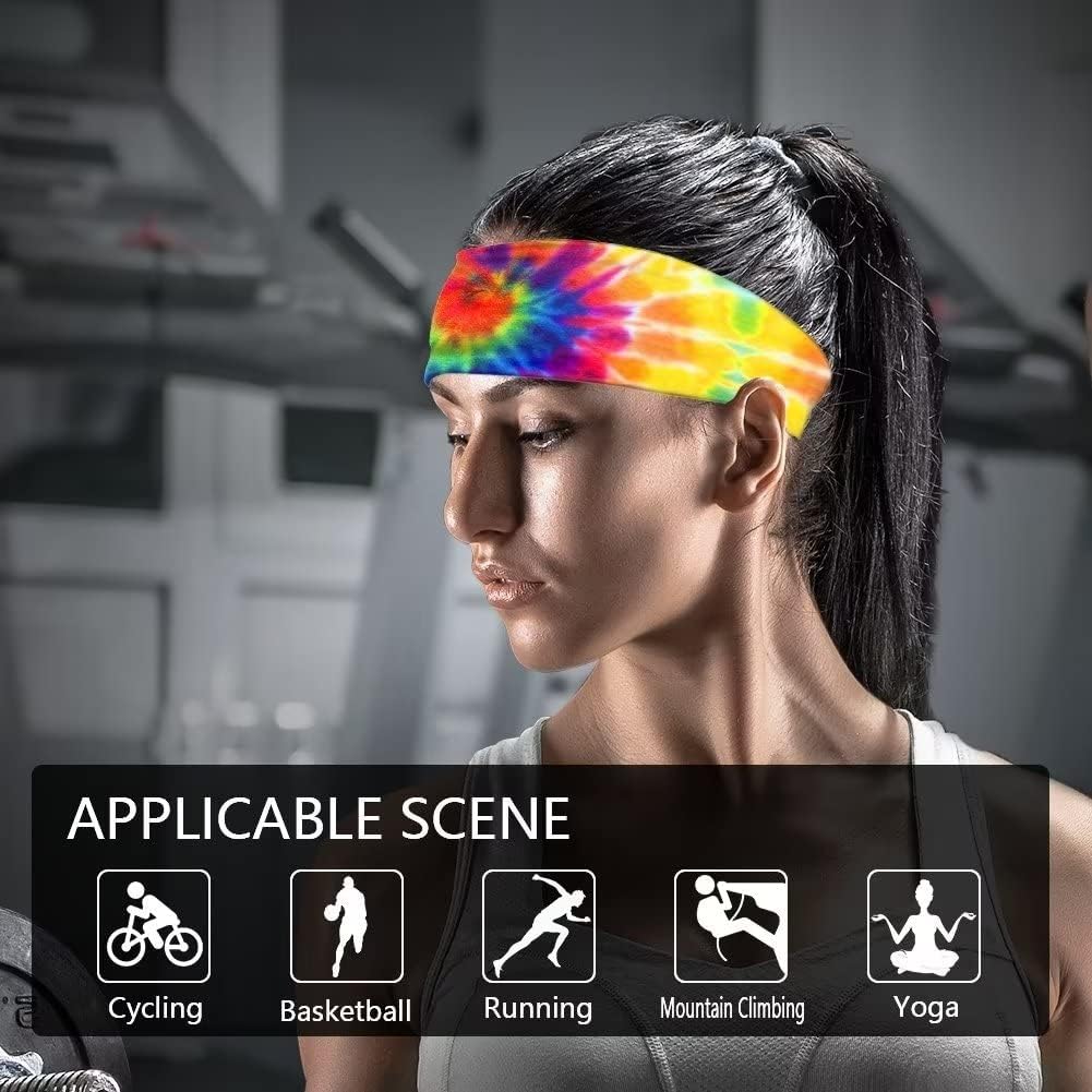 Jeiento Workout Headbands for Women Men Yoga Sweat Bands Elastic Wide Headbands for Sports Fitness Exercise Tennis Running Gym Dance Athletic,4 Pack,Cool Dragon/Skull : Clothing, Shoes & Jewelry
