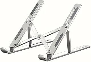 Adjustable Laptop Stand for Desk- Foldable Aluminum Laptop Stand Silver- Lightweight