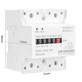 Din Rail Single Phase Electronic Energy Meter AC 220V 100A kWh Counter Consumption Analog Electricity Gague Wattmeter 50HZ(Digital Type)