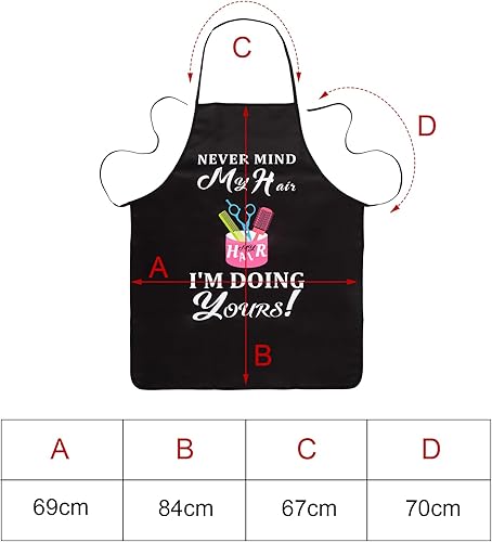 Miniatura 9 de Black Salon Aprons For Hair Stylist,Hair Dresser Apron For Women Men-Hair is My Life.Hair Stylist Apron Must Have