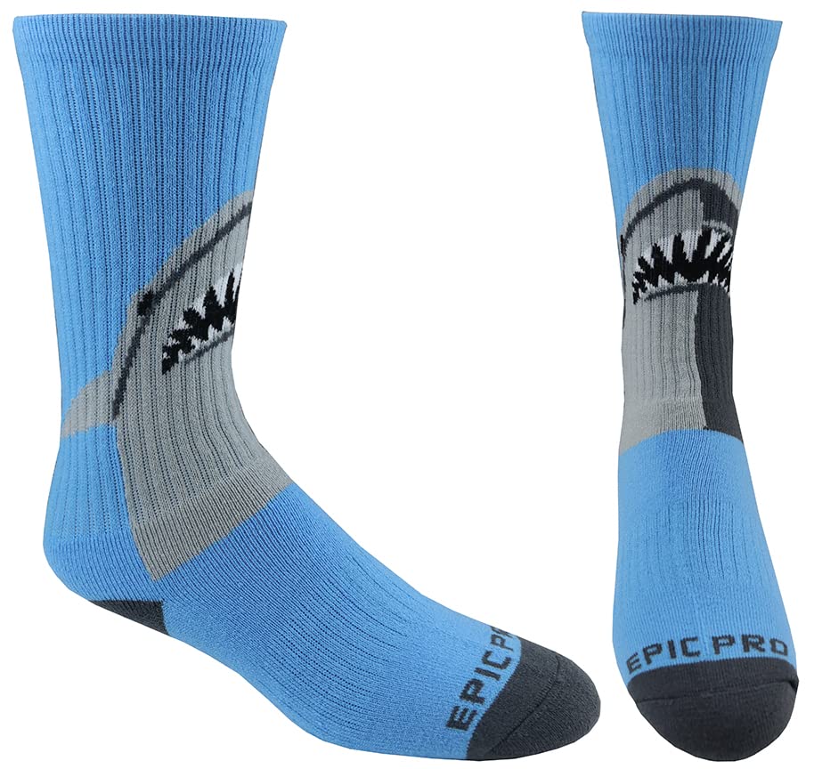 Epic Youth Shark Teeth - Cute Novelty Fun Design Crew-Socks (1-Pair)
