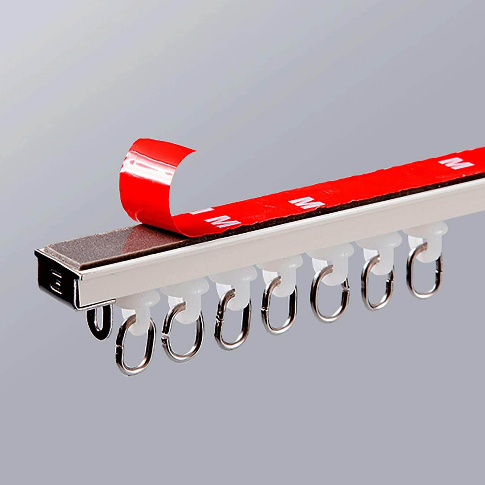 Supports de tringle à rideaux auto-adhésifs sans perçage au plafond ou au mur pour une installation facile, supports de tringle à rideaux et design élégant de 11,4 cm