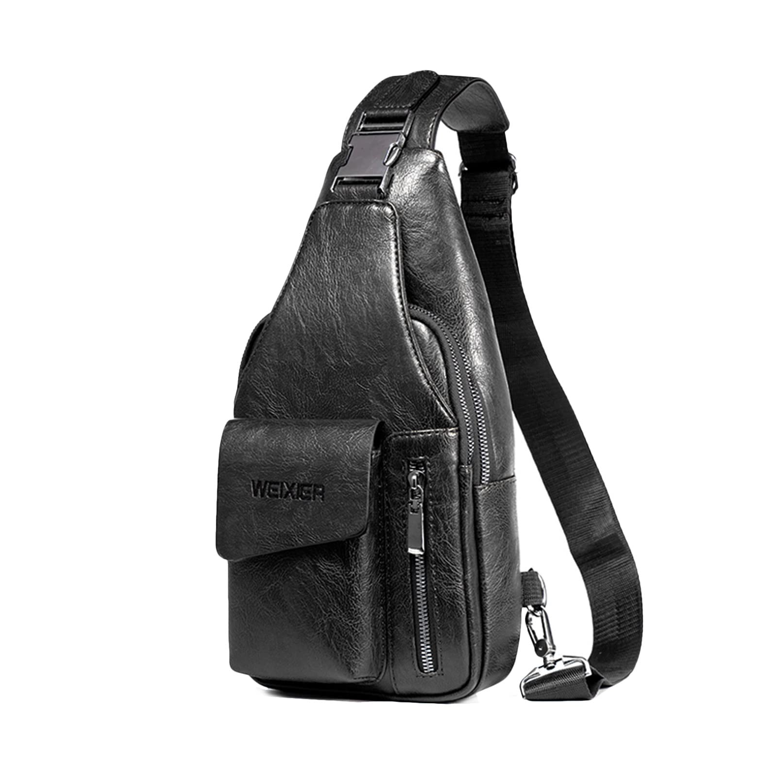 FANDARE Retro Brusttasche Ultraleicht Sling Bag Geschäft Umhängetasche für Herren Schultertasche Outdoor Sport Wandern Radfahren Reisen Wasserdicht Leder