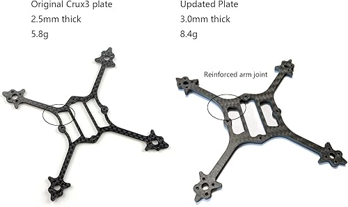 Miniatura 2 de Reforzado 4.528 in distancia entre ejes de fibra de carbono placa inferior pieza de repuesto para Crux3 3 pulgadas FPV Racing Quadcopter Quad Drone