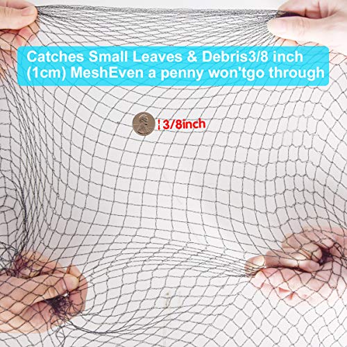 Pond Netting Kit 15 x 20 Feet, Equipped with Ultra-Fine Mesh, Protecting Koi Fish from Birds and Cats, Skimmer Net Screen for Falling Leaves and Debris, 14 Fixing Stakes - Thumbnail 2