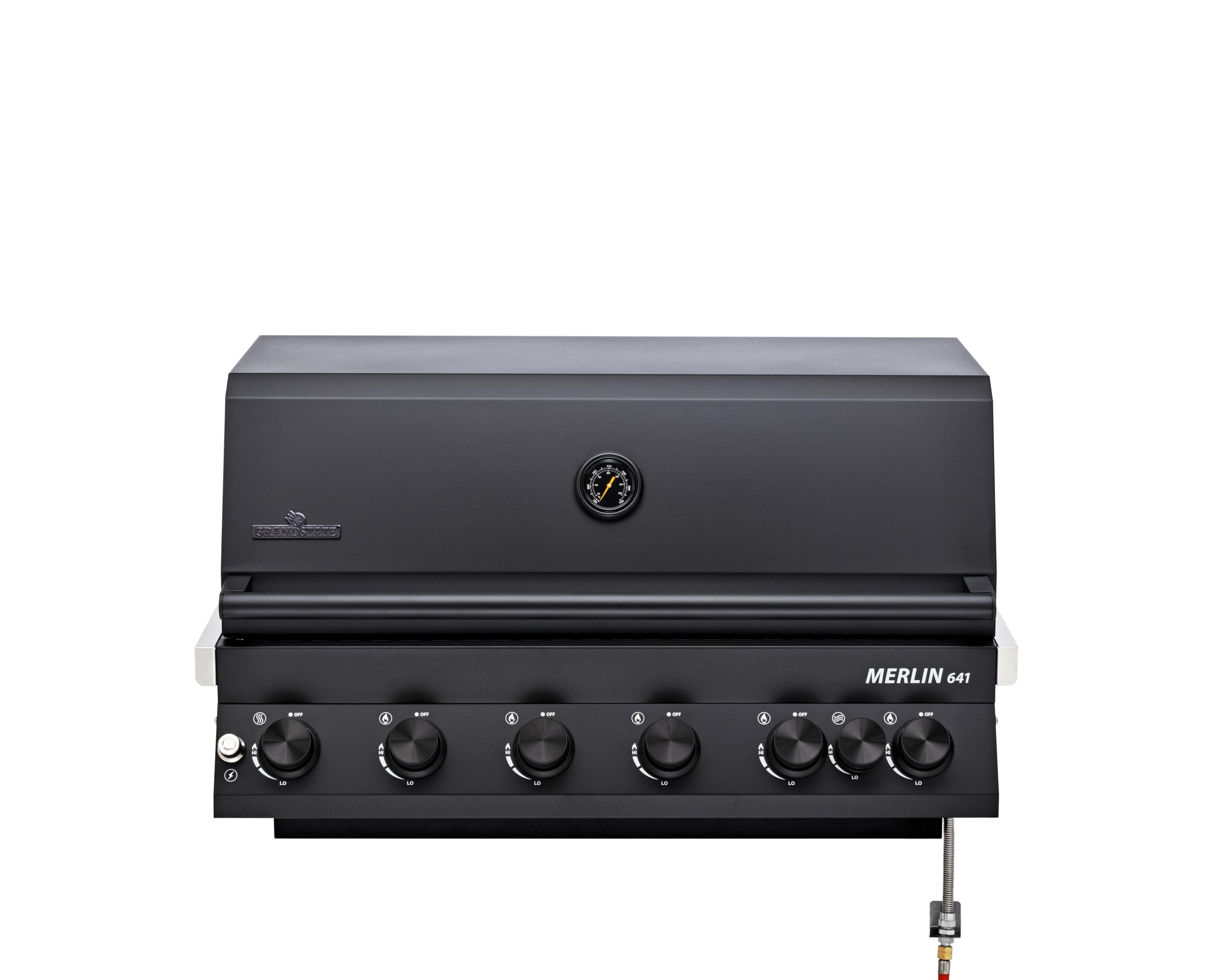Merlin 641 Built-In, Einbaugrill (Farbe: schwarz-matt), 6 Brenner, Gussrost
