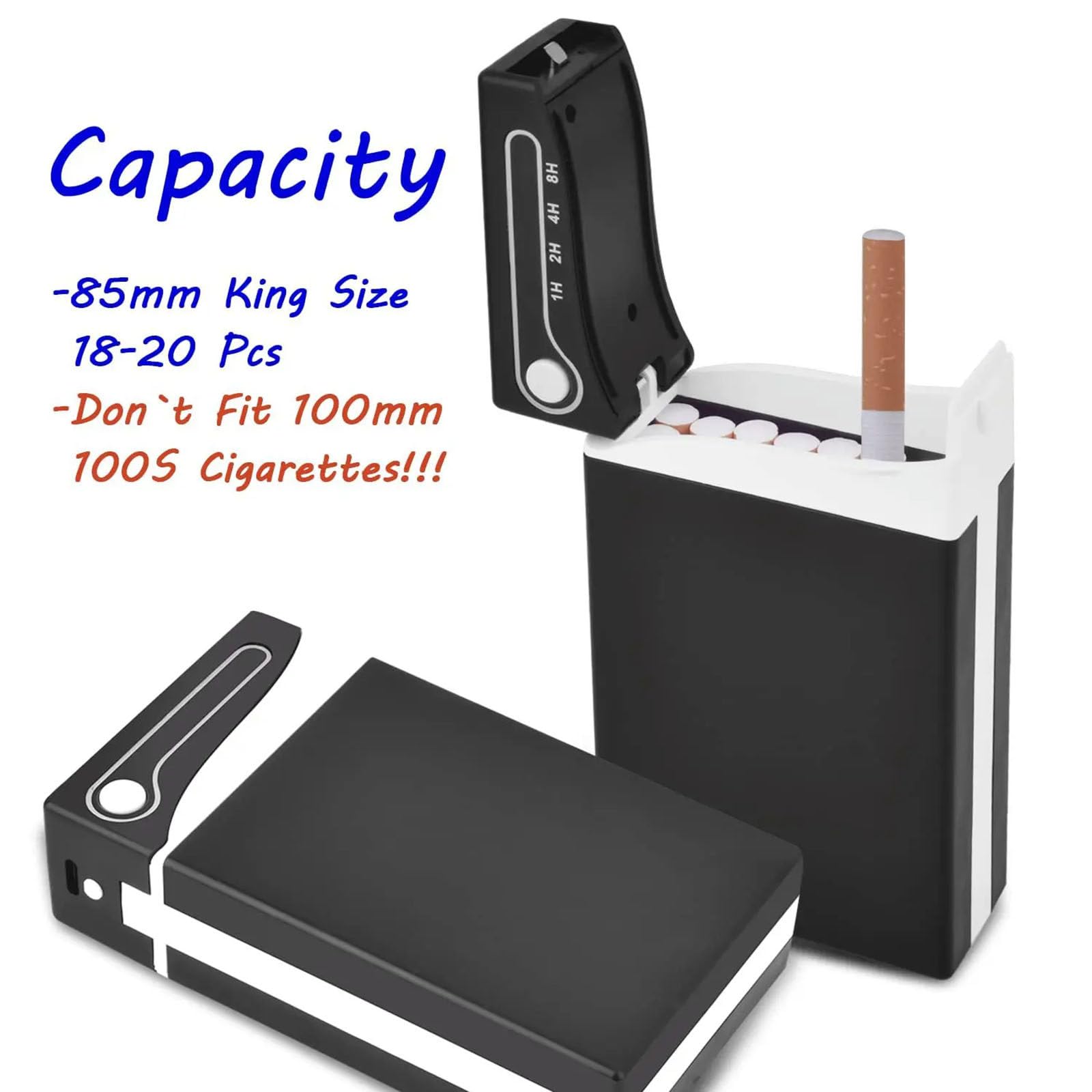 Amazon.com: HDGISBXK 20 Smart Cigarette Case USB Rechargeable Metal Cigarette  Case Timer Lock LED Display Smoking Cessation Control Device,C : Health &  Household