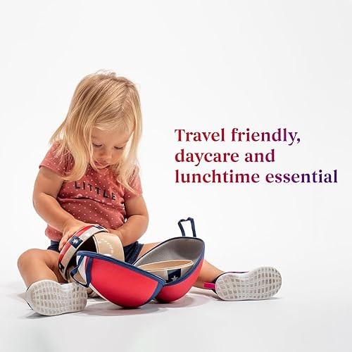 Miniatura 4 de Juego de 4 tazones apilables de cáscara de arroz, sin BPA, apto para alimentación de grado alimenticio para los más pequeños, ideal para viajes,