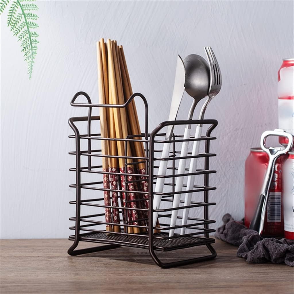 Tableware Storage Draining Rack Multifunctional Chopsticks Container Spoon Holder Knife Stand Kitchen Accessories (Color : Black, Size : 5.2x14.5x19cm) (Black 5.2x14.5x19cm)