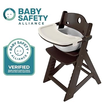 Keekaroo Height RightTM High Chair with Infant Insert & Tray, Espresso/Aqua (0051424KR-0001)