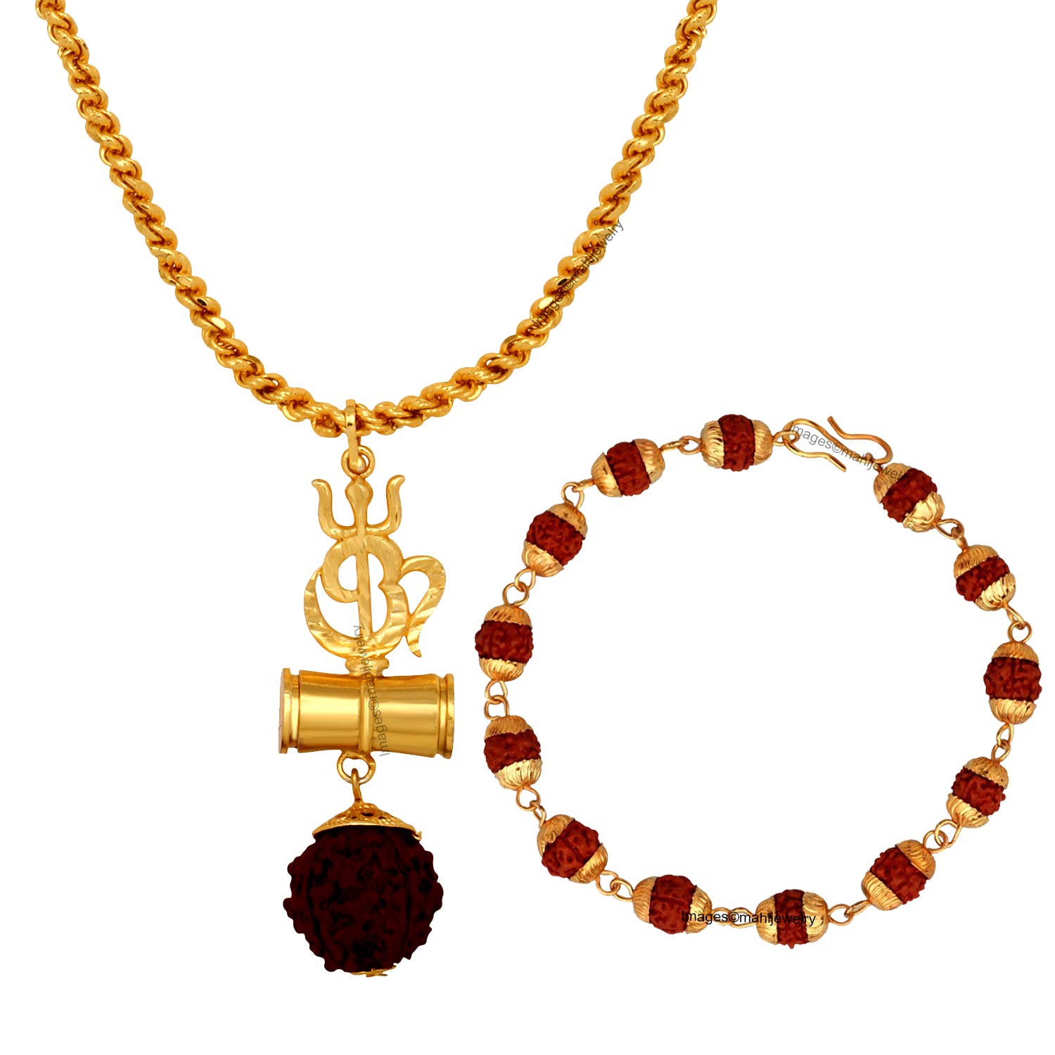 Mahi Combo of Trishul Om Pendant with 20 Inch Rope Chain and Rudraksha Bracelet for Men (CO1105151G) (B08KHBCFCR) Amazon Price History, Amazon Price Tracker