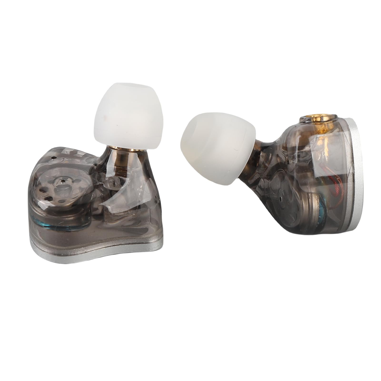 ASHATA Auriculares IEM, Auriculares con Cable HiFi, Cable Desmontable en Monitores de Oído para Músicos Cantantes Estudio de Escenario (Silver)