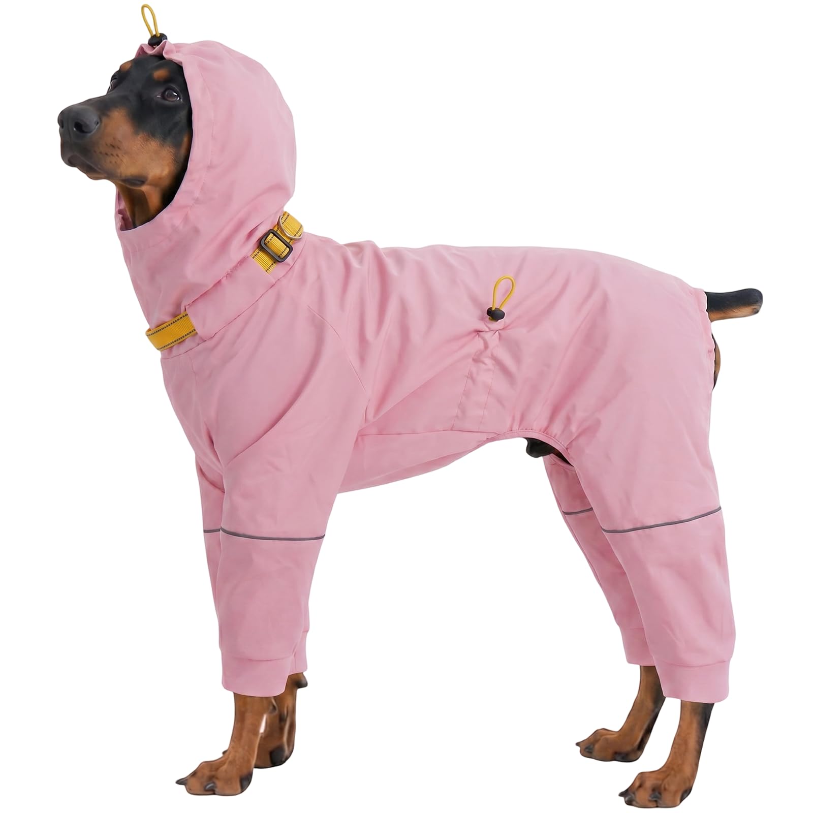 Kuoser Dog Raincoat Waterproof Jacket Full Body Coverage with Legs, Pink3XL