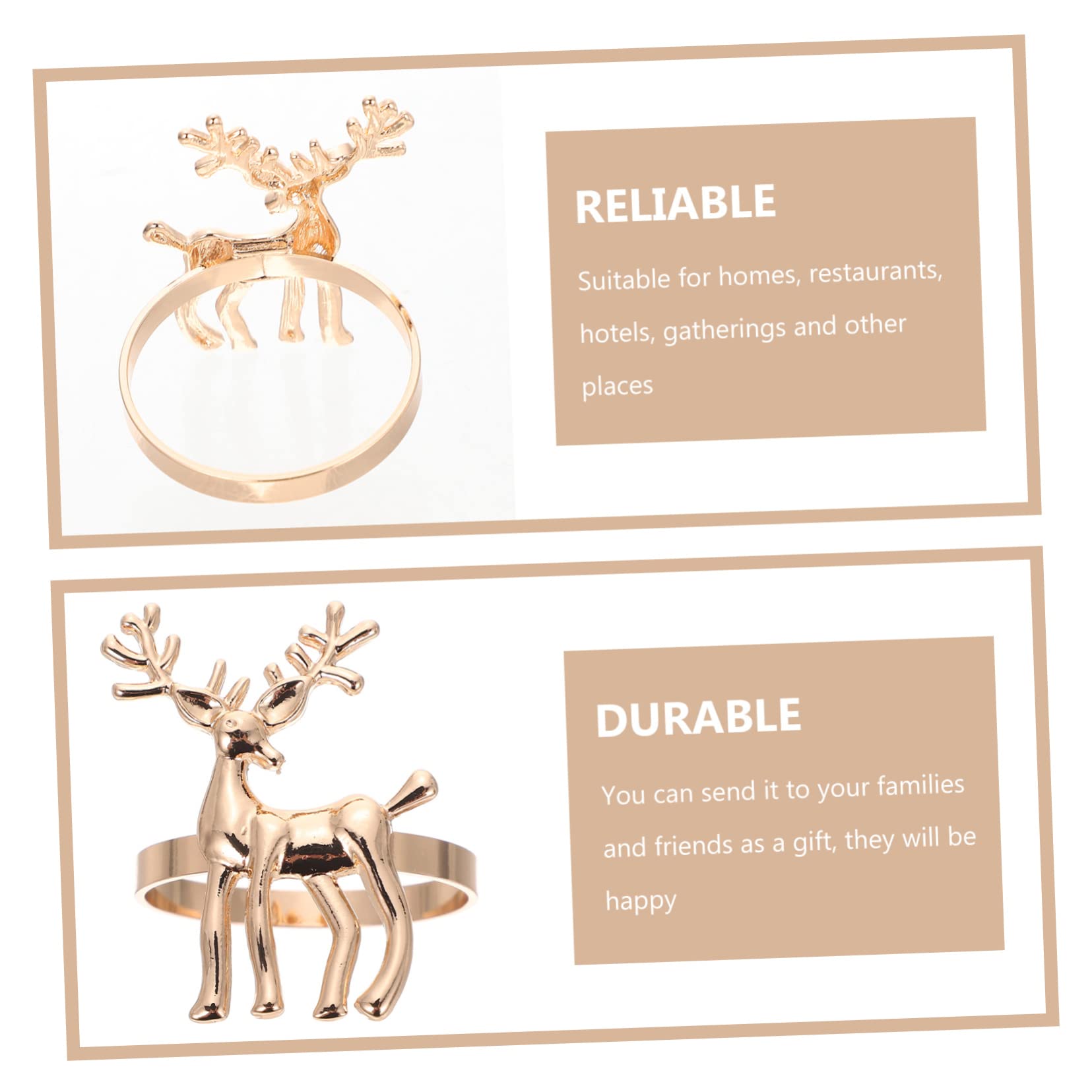 Ciieeo 4 Set Eleganti Porta Tovaglioli A Forma Di Fibbie Decorative Per Tovaglioli Natalizi Per Decorazioni Natalizie Per Feste 6 Pezzi * 4