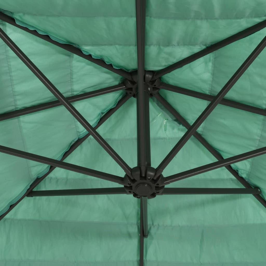 Homgoday Sombrilla de jardín con Poste de Acero Verde 300x200x250 cm Sombrilla Terraza Exterior, Sombrilla Jardín Grande Orientable Jardín Parasol Balcón