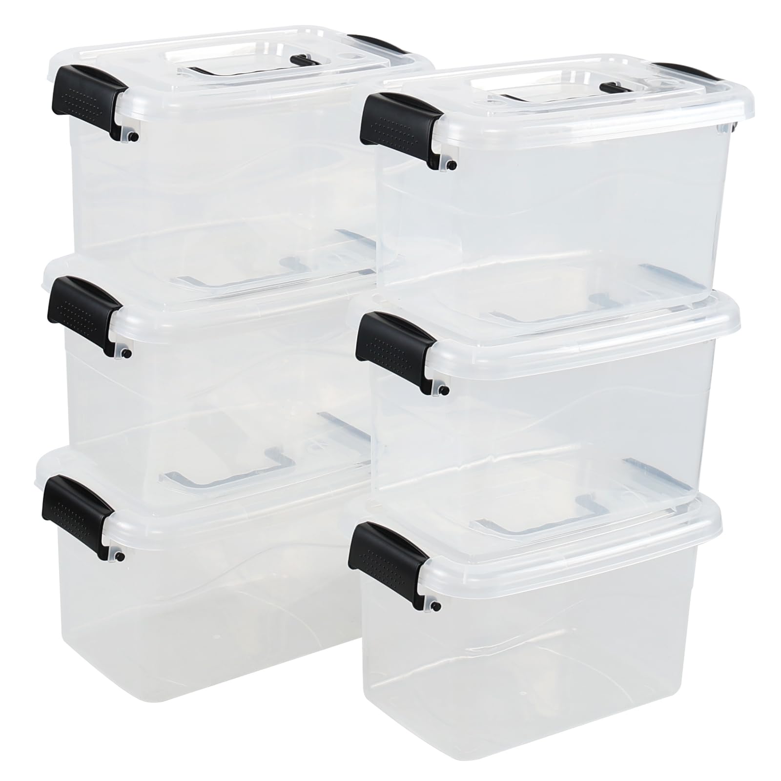 Boîtes de rangement plastique transparent 5 litres pour éliminer le désordre des placards