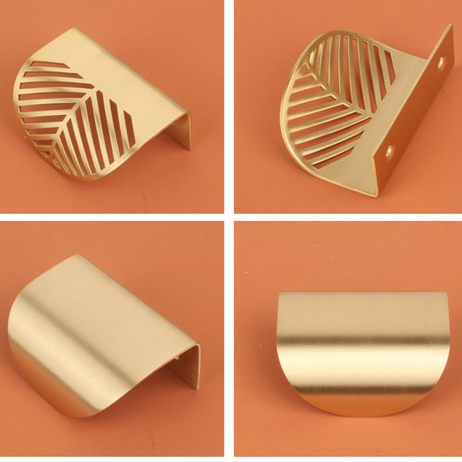 5X Möbelgriffe Schubladengriff Möbelgriffe Schrankgriffe Cupboard Handles Messing Gold Schrankgriffe,moderne Küchengriffe Gebogener Türgriff Verdeckter Profilgriff Geeignet für Schränke,Schubladen