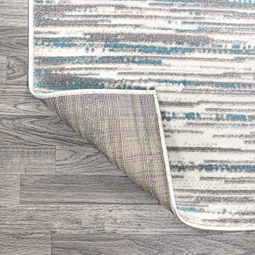 Tapete decorativo gris y azul, 72x47 pulg, contemporáneo miniatura 6