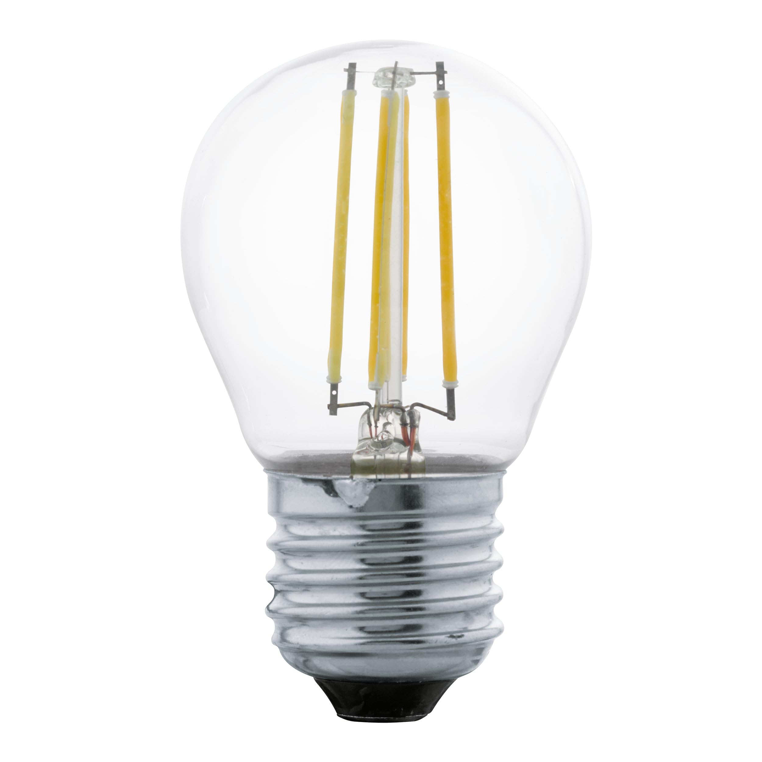 Eglo LED Filament Light Bulb, Standard E27 Edison lamp for Retro Lighting, 4 watt (Equivalent to 30 watt), 350 Lumen, Warm White Glow, 2700 Kelvin, G45, Ø 1.8"