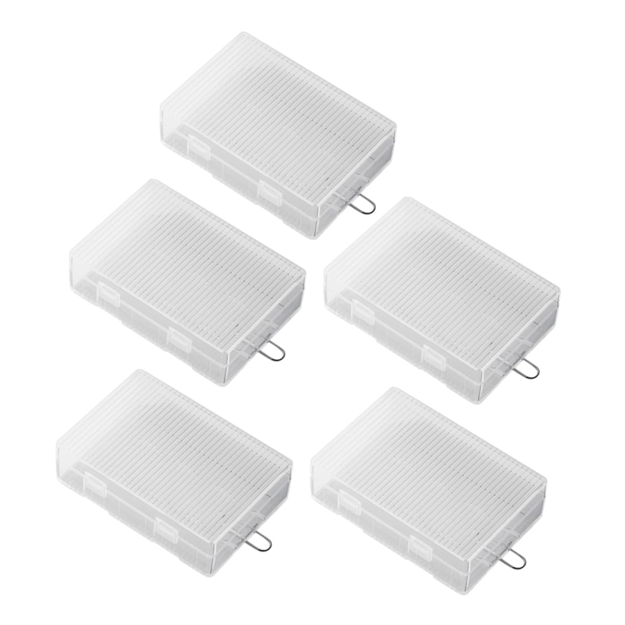 LALAFINA 5PCS Battery Case Organizer Battery Storage Box Durable and Portable Design Convenient Snap Closure for Home Travel Use