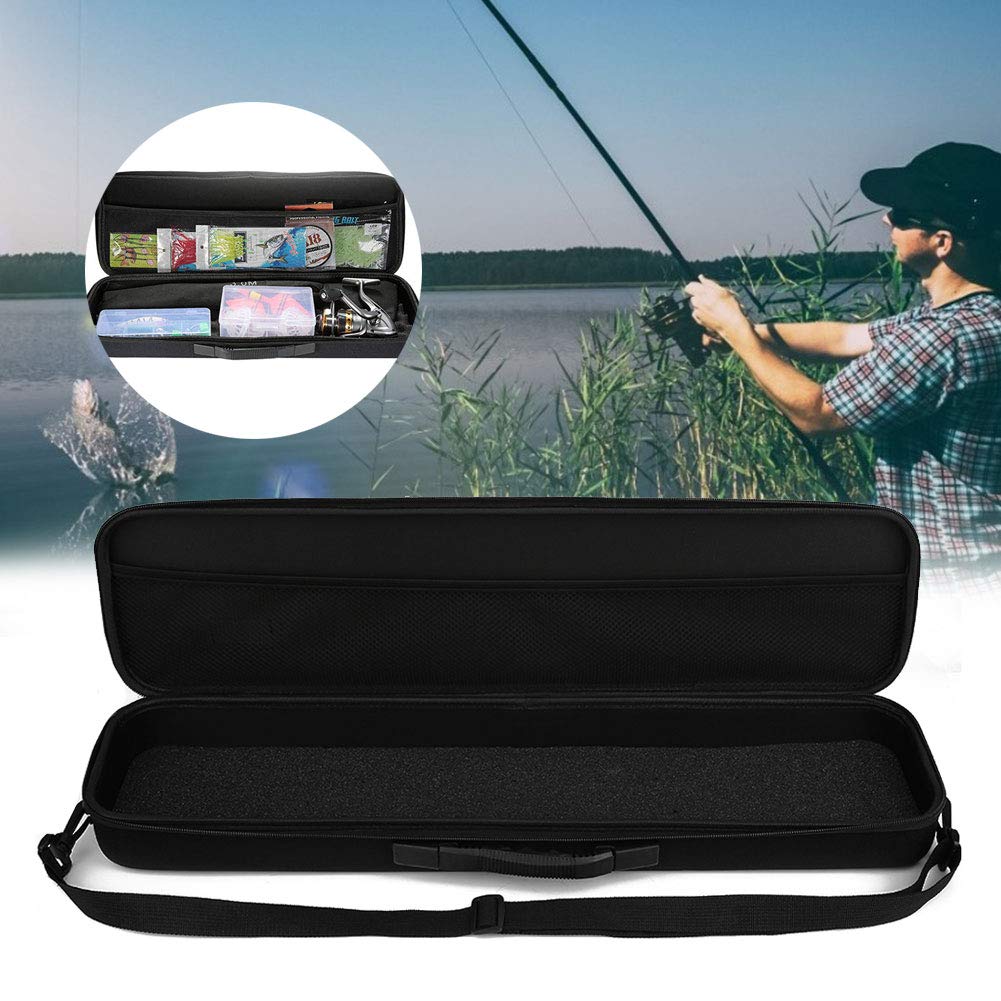 Vbestlife Angelruten-Tasche, Angel-Aufbewahrungstasche Eva Outdoor-Angelruten-Aufbewahrungstasche Organizer Stoßdichte wasserdichte tragbare Angel-Angel-Tasche(mit Riemen) Zubehör Für Angelgeräte