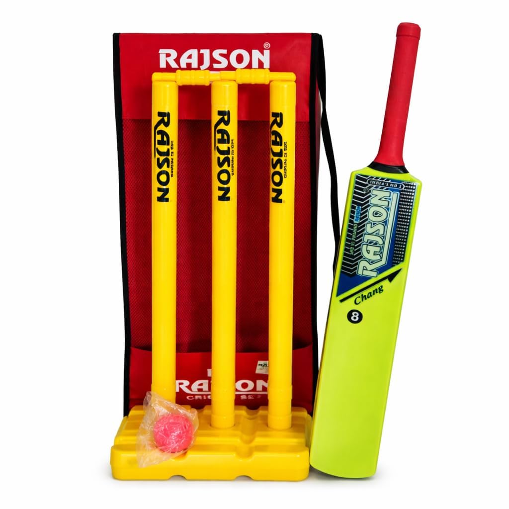 Stokes Edition Tweenager (8-12 yrs) Plastic Cricket Kit Combo with a 450 gm Double Blade Bat, 750 gm Batting Side Stumps Set, 300 gm Bowling End Wicket, 2 Balls & a Storage Carry Bag.-image-42