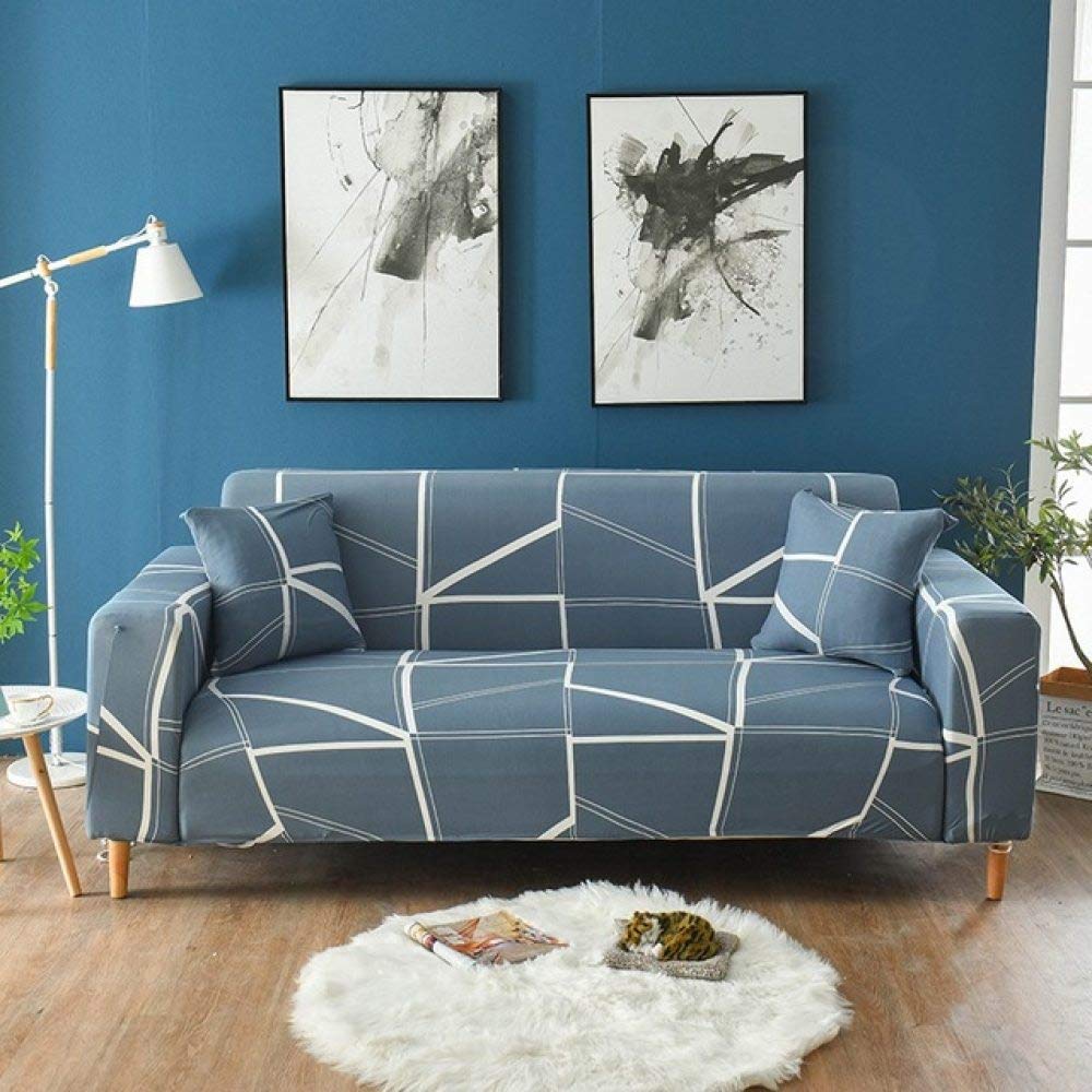 Housse de canapé en forme de L extensible grise pour salon moderne et angle 4 places