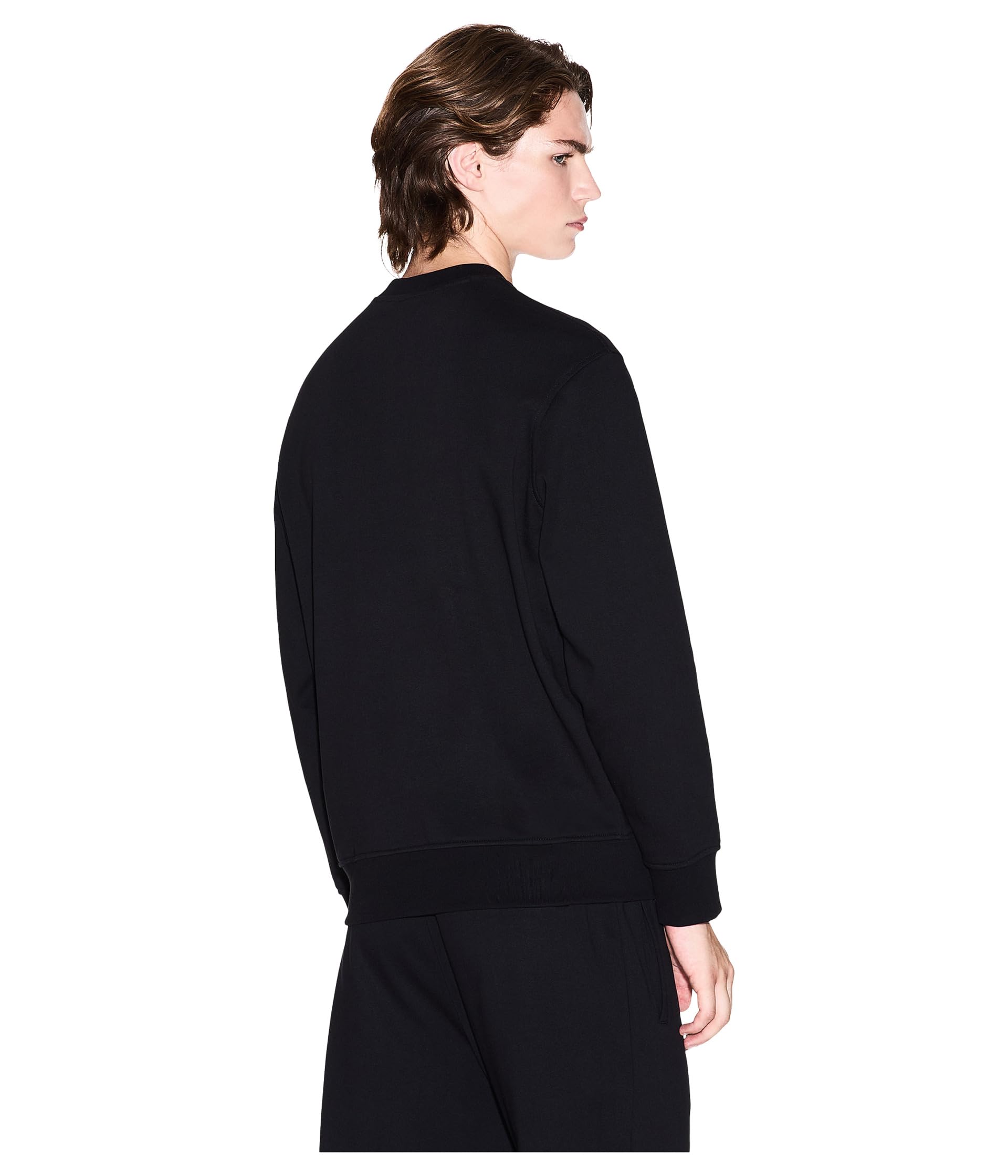 Armani Exchange Long Sleeve, Front Tone On Tone Logo Maglia di Tuta Uomo (Pacco da 1)
