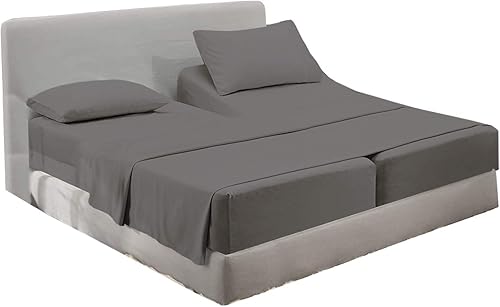 Olivialinen Juego de sábanas bajeras extra largas tamaño individual XL para cama ajustable sábanas de 5 piezas tamaño King dividido se adapta a