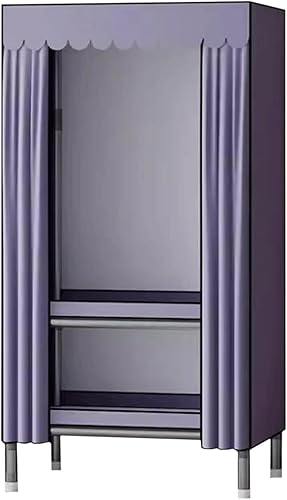 Armarios grandes Armario grande con marco de aleación de hierro para dormitorio, armario portátil, ahorra espacio, fácil de montar, ropa, armario,