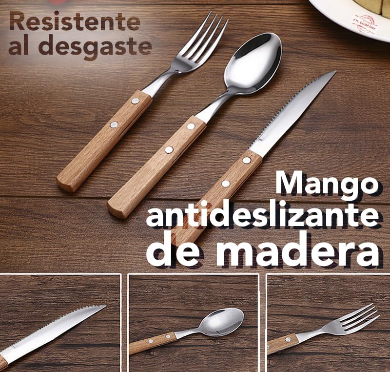 Encuentra la mejor selección de Cubiertos con mango de madera los diez mejores. 16 Imagen adicional