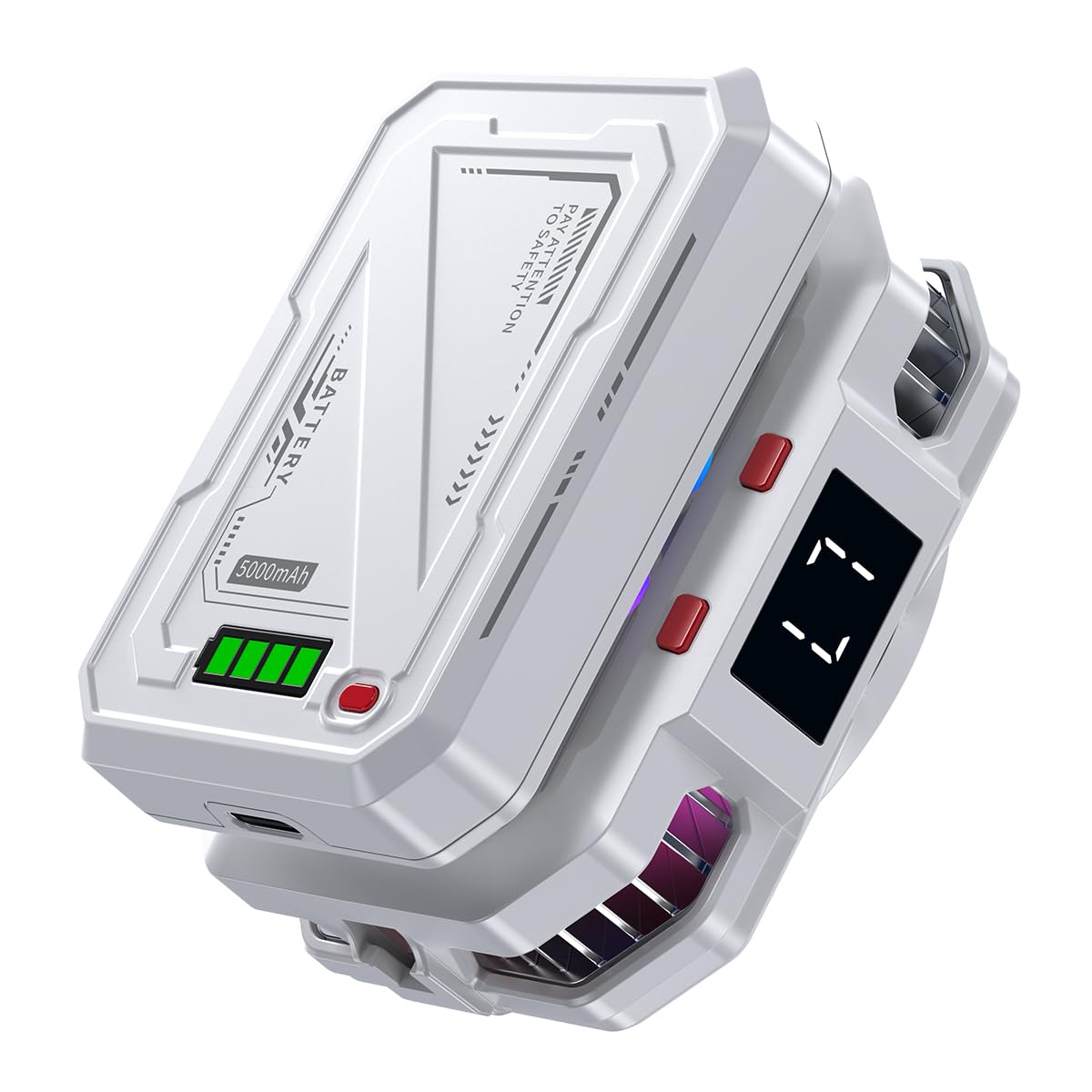 Raffreddamento magnetico per telefono con batteria ricaricabile, ventola di raffreddamento a LED con raffreddamento a semiconduttore, dispositivo di raffreddamento del telefono con display di