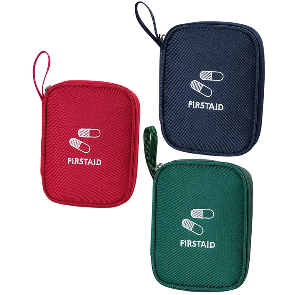 3PCS Travel Empty First Aid Kit Pouch Bag - Mini Travel Medicine Bag Case Organizer - Empty Medical Supplies Organizer Bag Portable Travel Medicine Pouch for Home Office Kitchen Car Work