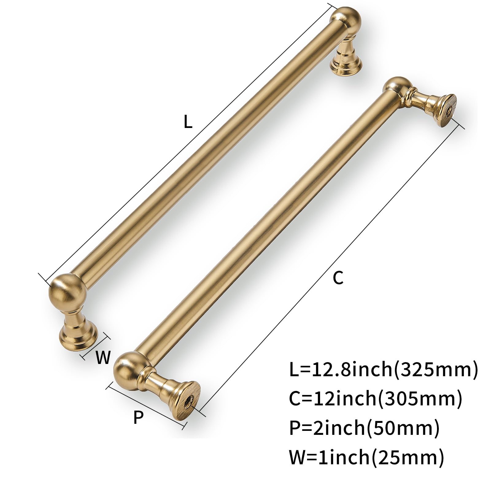 KHTUMEWARE-80309 Champagne Bronze Appliance Pulls CTC 18 in (457 mm) in Champagne Bronze — KHTUMEWARE