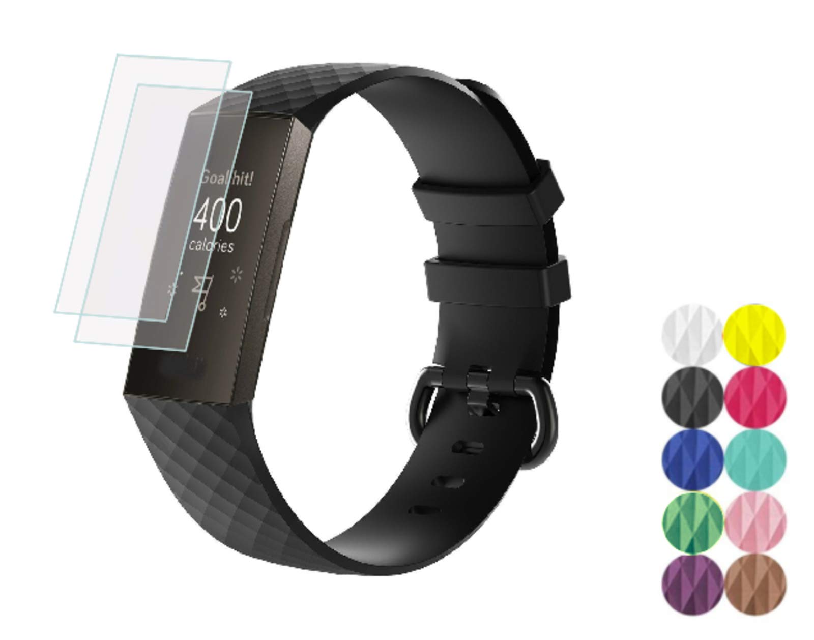 Hiramak Replacement Strap Compatible with Fitbit Charge 3, 4
