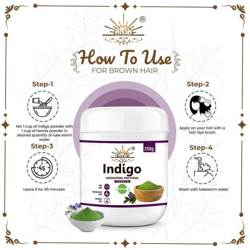Indigo powder experienced for black hair, 200 grams Indigo powder experienced for black hair, 200 grams