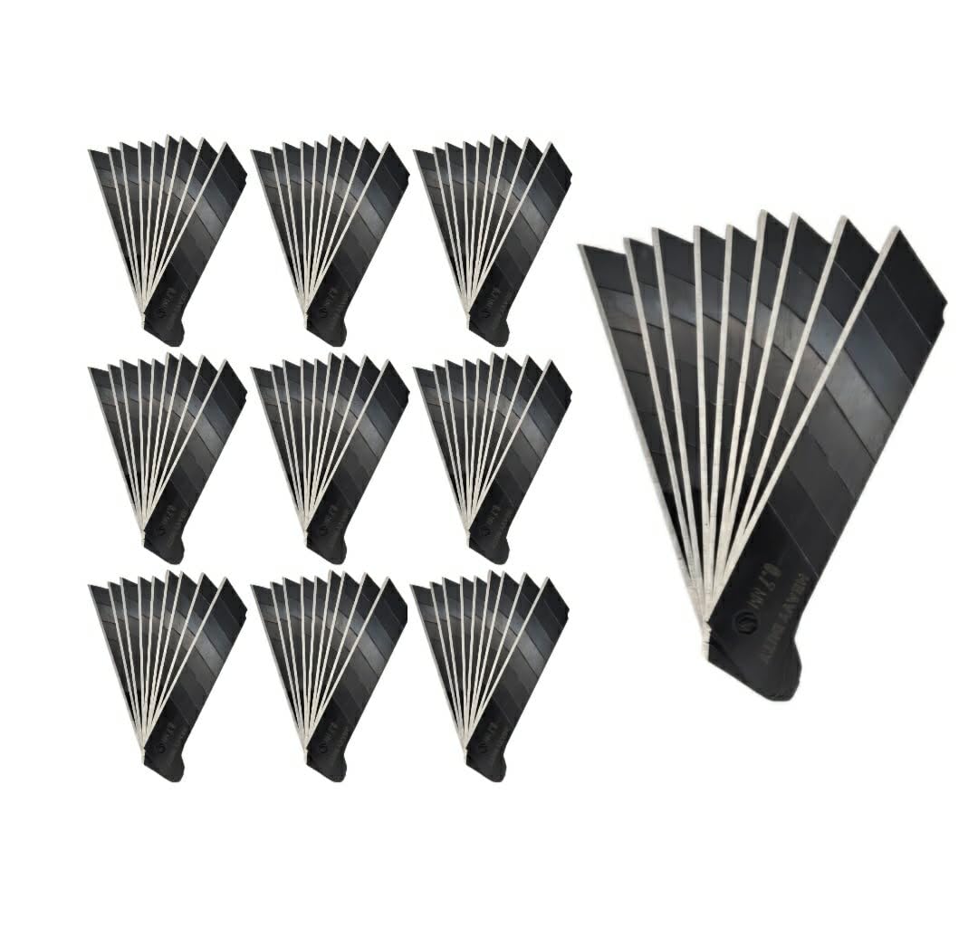 100-Pack 25mm Exacto Blades Snap Off Black Blades Utility Knife Blades Exacto Knife Blades, Construction Blade for Box Cutters, Heavy Duty SK5 Steel, 0.7mm Thickness