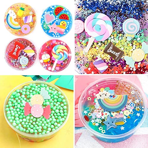 Holicolor 120pcs Slime Charms Resin Fake Candy Charms Kawaii Cute Set Mixed Assorted Sweets Flatback Slime Beads Making Supplies for DIY Craft Making and Ornament Scrapbooking 5
