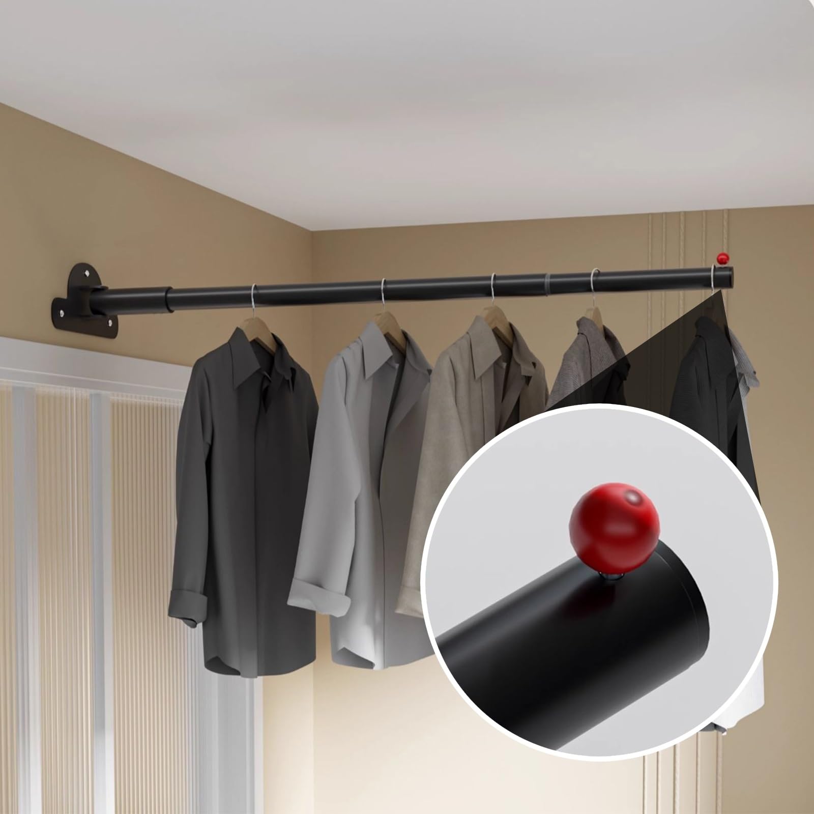 Klemmstange Duschvorhang mit 180° Drehgelenk 80–410 cm