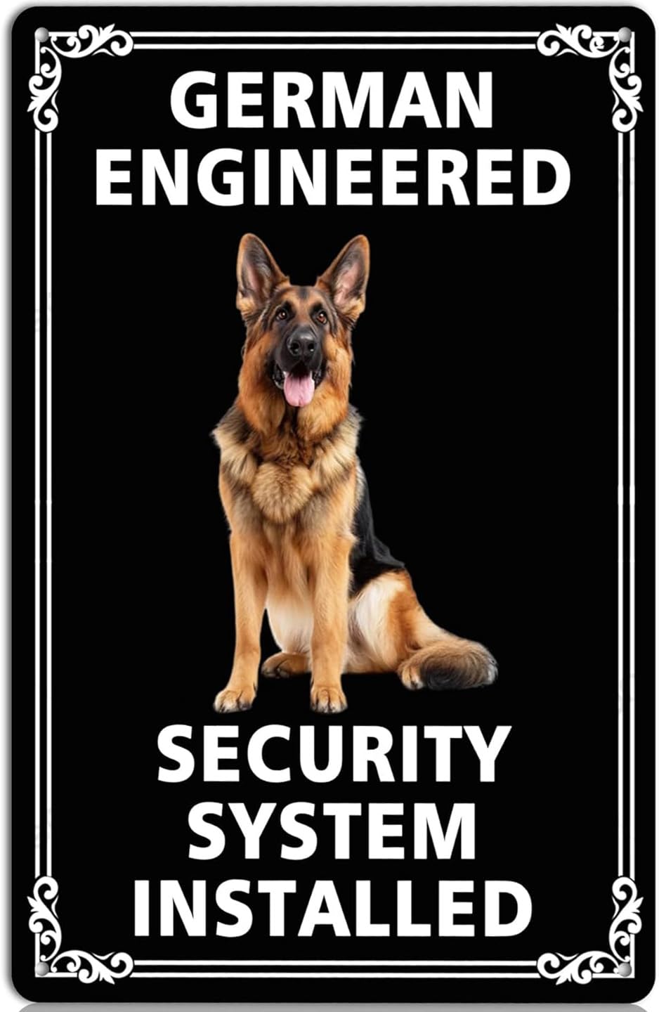 SMAZDFXX German Shepherd Dog Metal Tin Sign Warning Beware of Dog Signs Funny Dog Wall Art Decor for Home Farmhouse Yard Front Gate Accessories Dog Lover 8"x12"