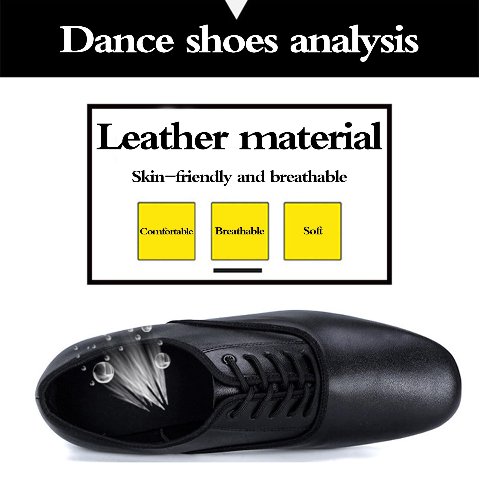 Scarpe Ballo Stringate Uomo Tacco Basso Piede Ammortizzato