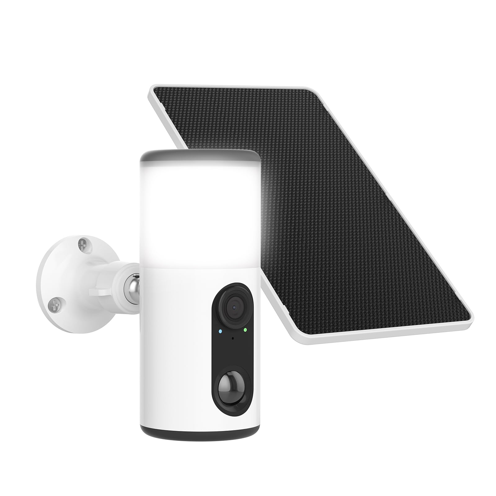 Woman installing ANRAN F2-M3-TEMU Solar-Powered Outdoor Security Camera on a wall